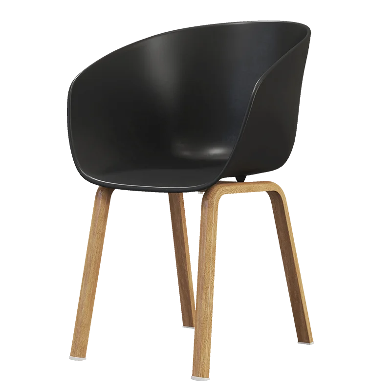

Nordic Dining Chair Modern Minimalist Household Leisure Time Negotiate Adult Plastic Chair Handrail Backrest Black Chair