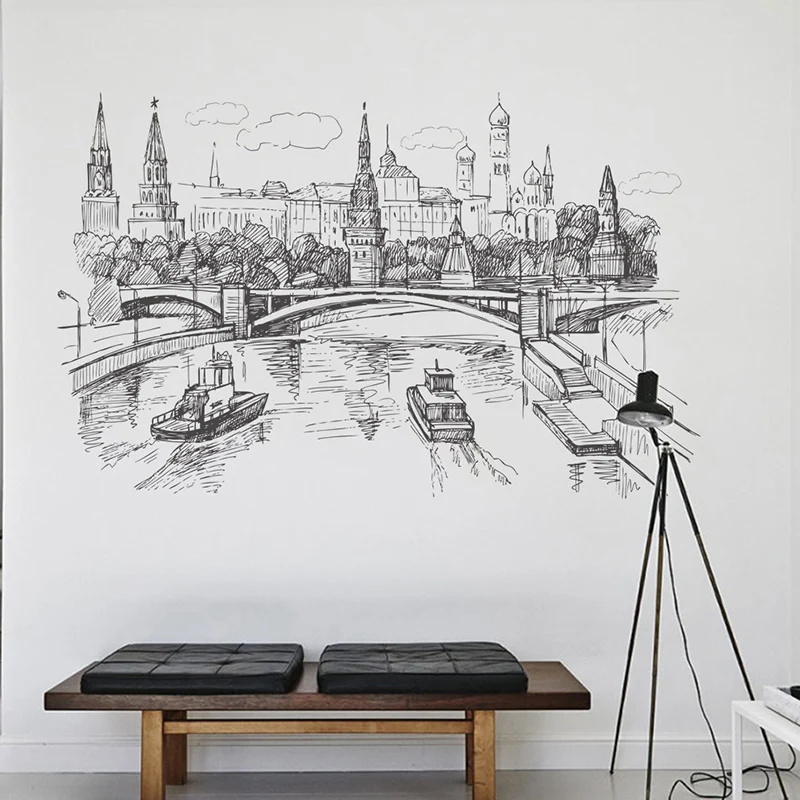 Лондонский мост картина Наклейка на стену гостиная спальня диван домашний Декор 3D наклейки на стены, окна Фреска плакат