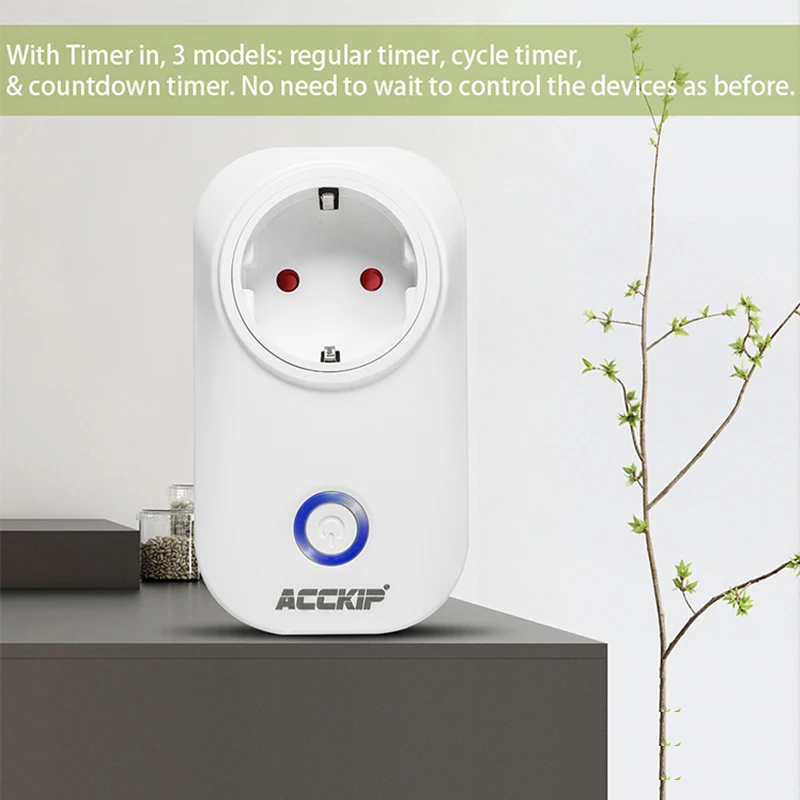 ACCKIP Wifi умная розетка с монитором питания EU FR UK US standard Беспроводная 16A Tuya Smart Life APP