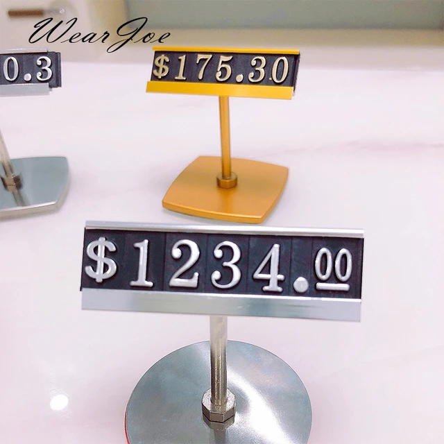 Wood Mini Price Signage Digital Cubes Tags Jewelry Plastic Price Strips Retail  Price Label Sign Holder Display Stand - AliExpress