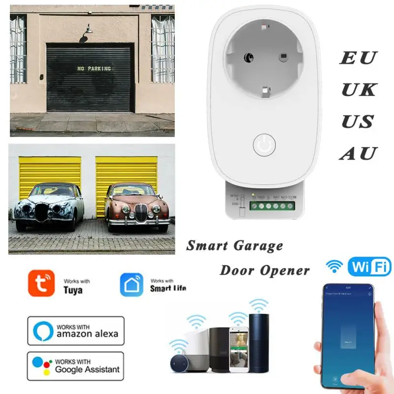 Controle do Abridor de Porta da Garagem Compatível com Tuya Intervalo de Diferença de Detecção Wifi Vida Inteligente Alexa Google Casa Ifttt Gps Aberto Grande 4 Módulos de automação residencial