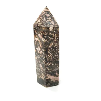 

Natural Rhodonite Stone Wand Healing Crystal Obelisk Reiki Mineral Gem Quartz Point Wicca Decor Home Feng Shui Art Gift ZX