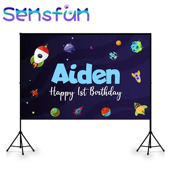 

Universe Space Solar Planet Astronaut Baby Shower Boy Birthday Backdrop Photography Background Photophone PhotoShoot 7x5ft