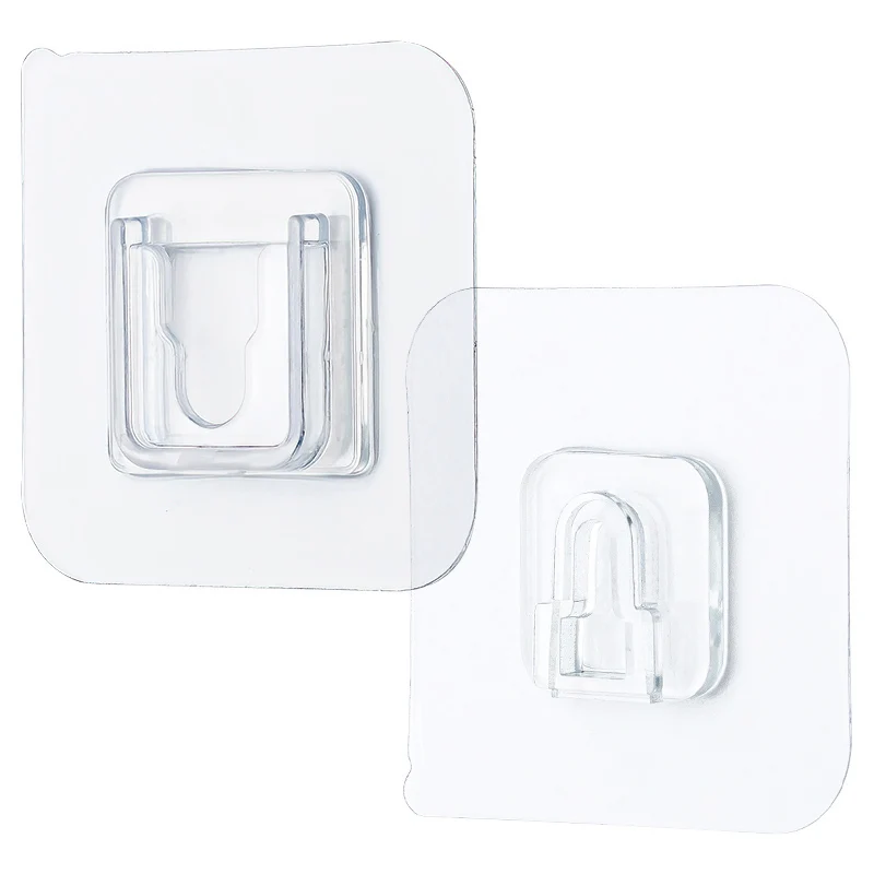 Double-Sided Adhesive Wall Hooks Hanger Strong Transparent Hooks Suction Cup Sucker Wall Storage Holder For Kitchen Bathroom