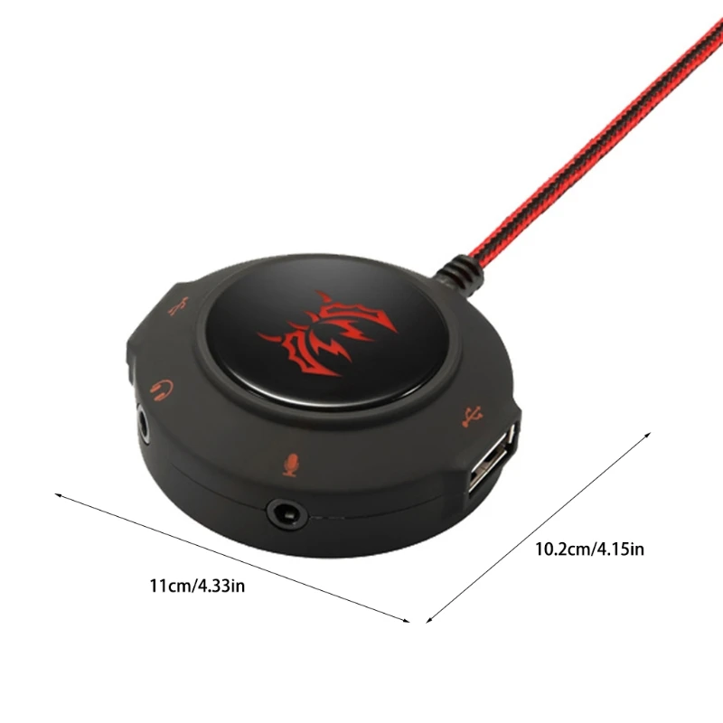 USB 2 0 Hub Sound Card External Adapter with Headphone Microphone Jack for Computer Laptop Mobile Phone