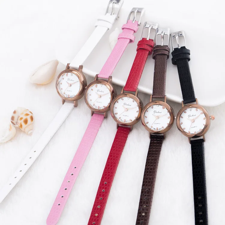 

2016 New Style WOMEN'S Wristwatch Stereo Surface WOMEN'S Watch Leather Belt Small Delicacy Bracelet Watch Women's