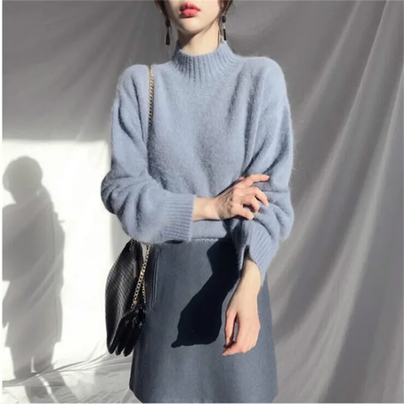 Fashion and leisure Korean Plush autumn and winter solid color sweater women Fashion and leisure Korean Plush autumn and winter solid color sweater women