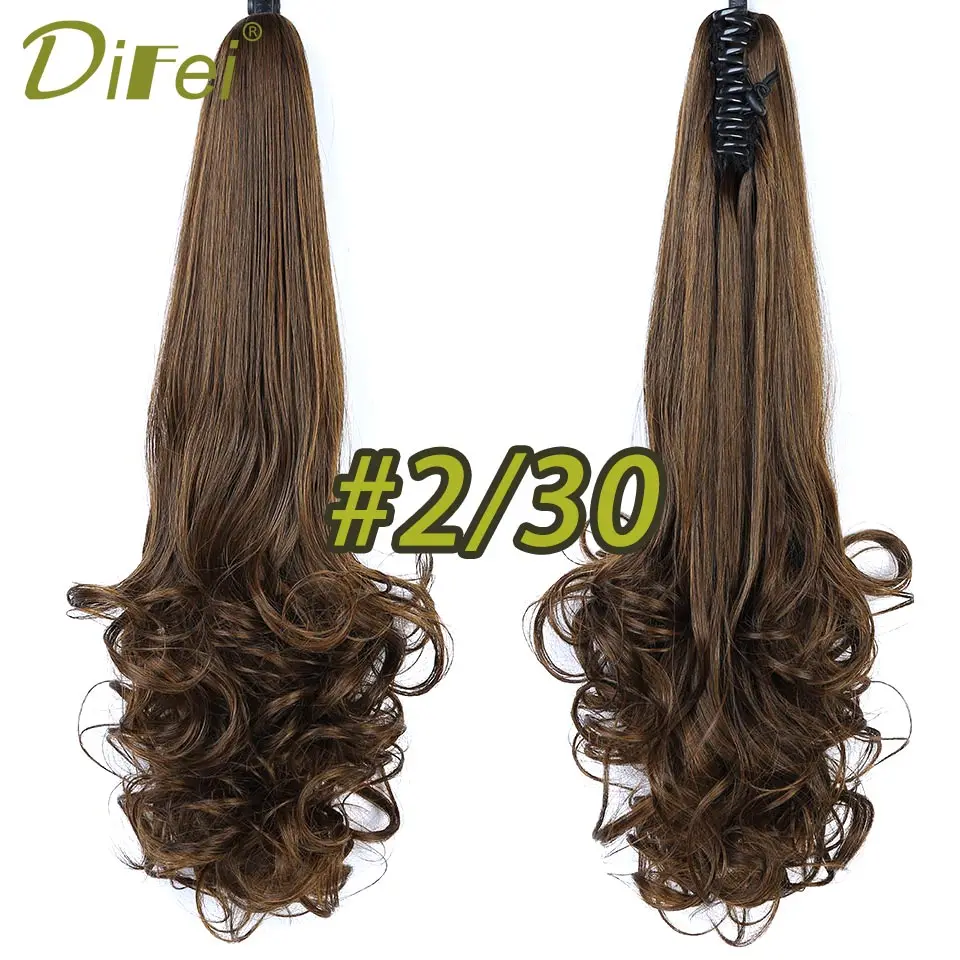 DIFEI волосы 24 ''синтетический конский хвост волнистые коготь клип в конский хвост наращивание волос Жаростойкие поддельные волосы штук