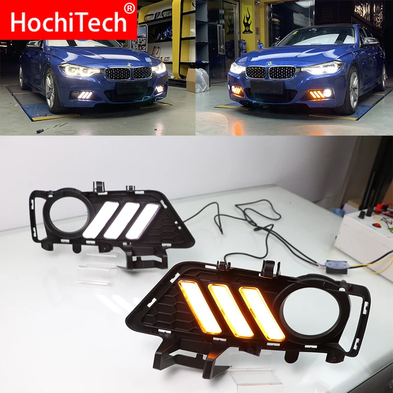 

For BMW 3 Series F30 F35 2013 - 2019 With Yellow Turning Signal Function Waterproof Car DRL 12V LED Daytime Running Light