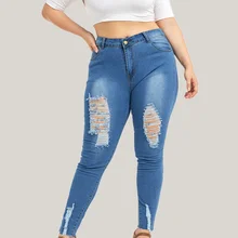 Новые модные рваные джинсы для женщин повседневные женские рваные брюки стрейч джинсовые брюки карандаш женские джинсы