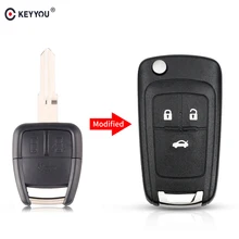 Keyyou 10 pçs modificado 2/3 botões flip dobrável carro em branco chave do escudo para chevrolet cruze aveo remoto chave caso fob esquerda/direita lâmina