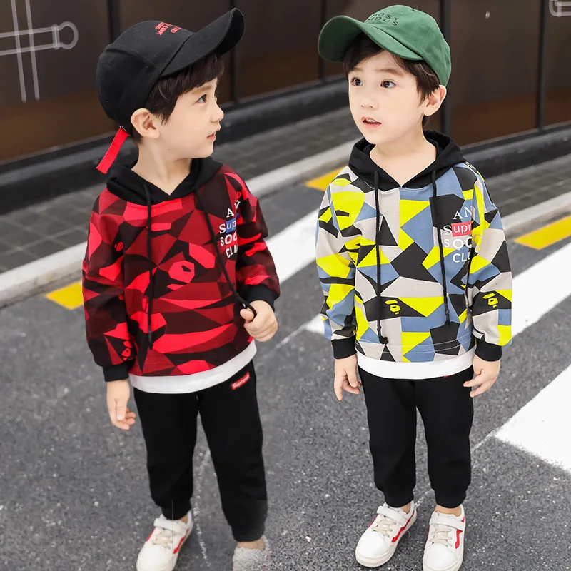 

2019 Spring New Style BOY'S Suit Children Two-color Camouflage Two-Piece Set Children Camouflage Set
