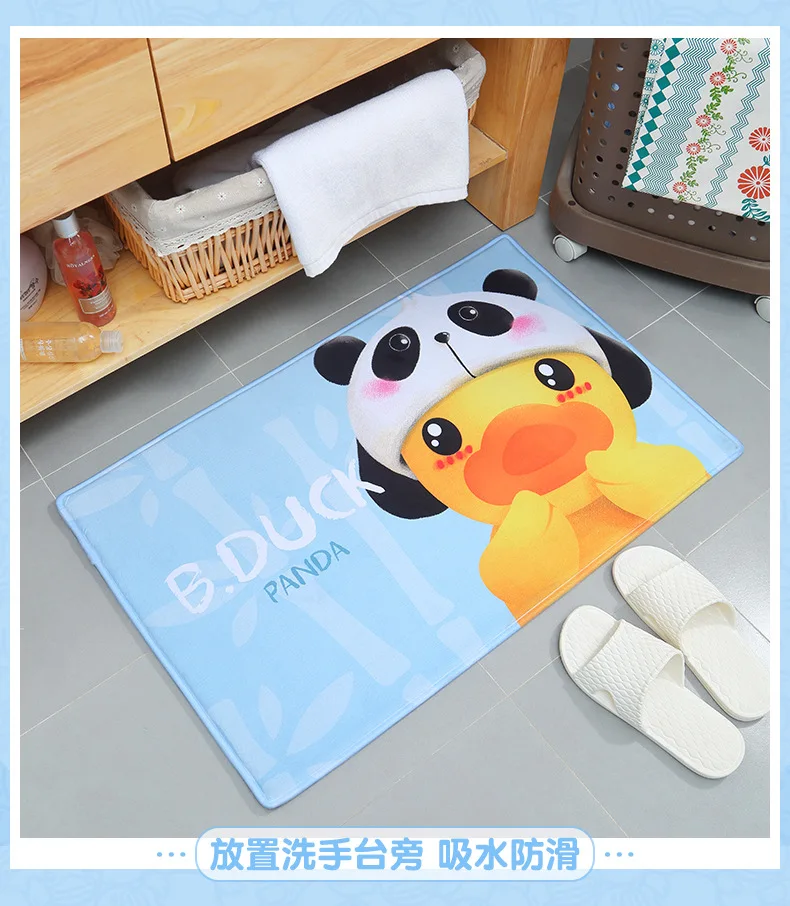 Yellow Duck Non Slip Durable Doormat Outdoor Entrance Toilet Bedroom Bathroom Kitchen Decorative Indoor Rug Carpet Floor Mat