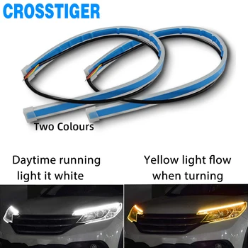 

2pcs Led DRL Daytime Running Lights Flasher Turn Signal DRL Led Strip Car Light Accessories Brake Side Lights Headlight For Auto