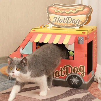 Laugh claw hot dog cart drapak dla kota żwirek dla kotów falista zabawka dla kota cat claw board artykuły dla zwierząt tanie i dobre opinie Frisbee CN (pochodzenie) cats paper