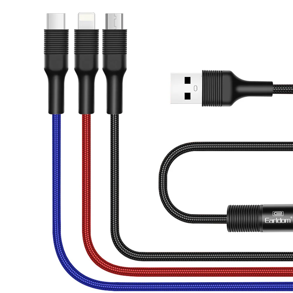 FDBRO 3 в 1 USB кабель для iPhone X 8 7 6 кабель Micro usb type C кабель для samsung S9 S8 1 м кабель для быстрой зарядки