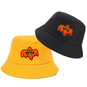 

2019 New Baby hats cartoon Pumpkin Embroidered letters Cloth cotton kids fisherman bucket hat Parent-child women basin caps