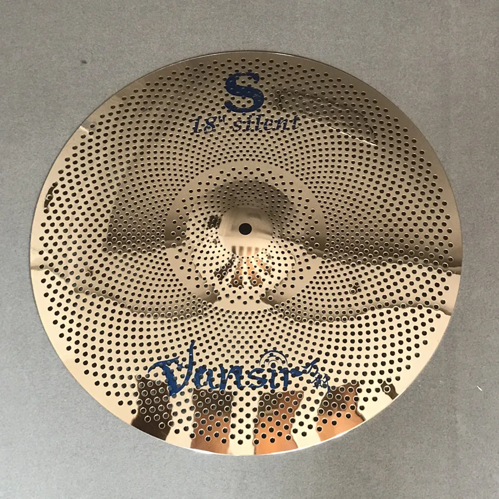 Vansir silve low volume mute quite silent cymbal set 10"splash+ 14"hihat+16"crash+16"china+18"crash+20"ride+cymbal bag 7pcs