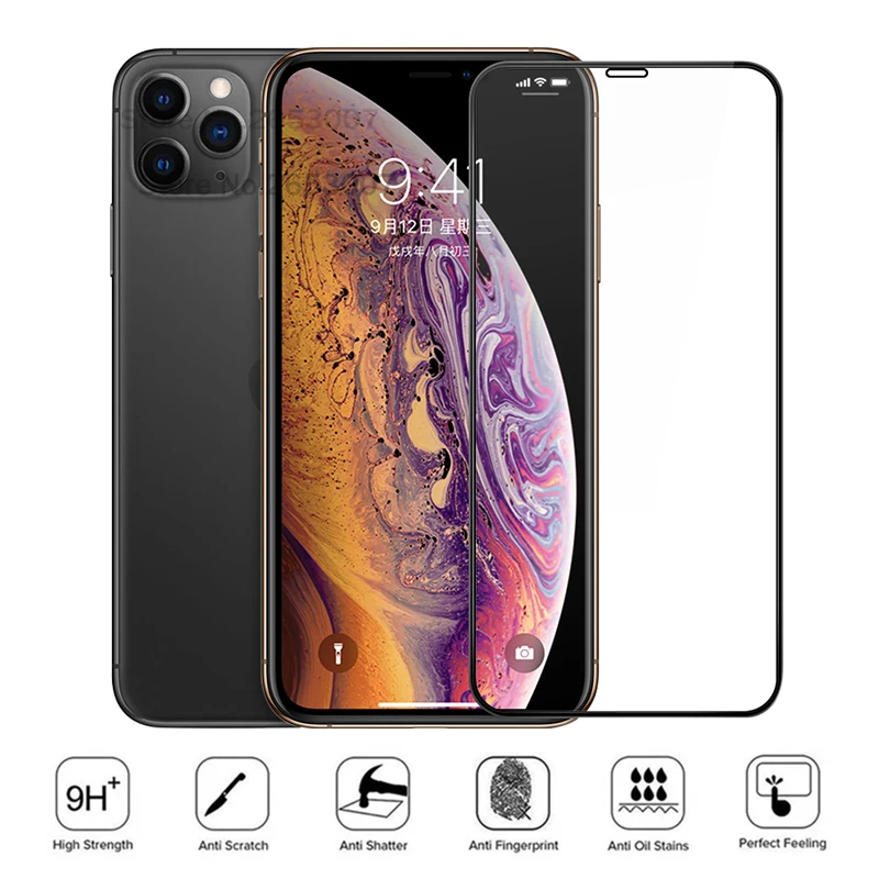 Полное покрытие закаленное стекло для iPhone 11 12 Pro Max Защитная пленка экрана iPhone11 Mini