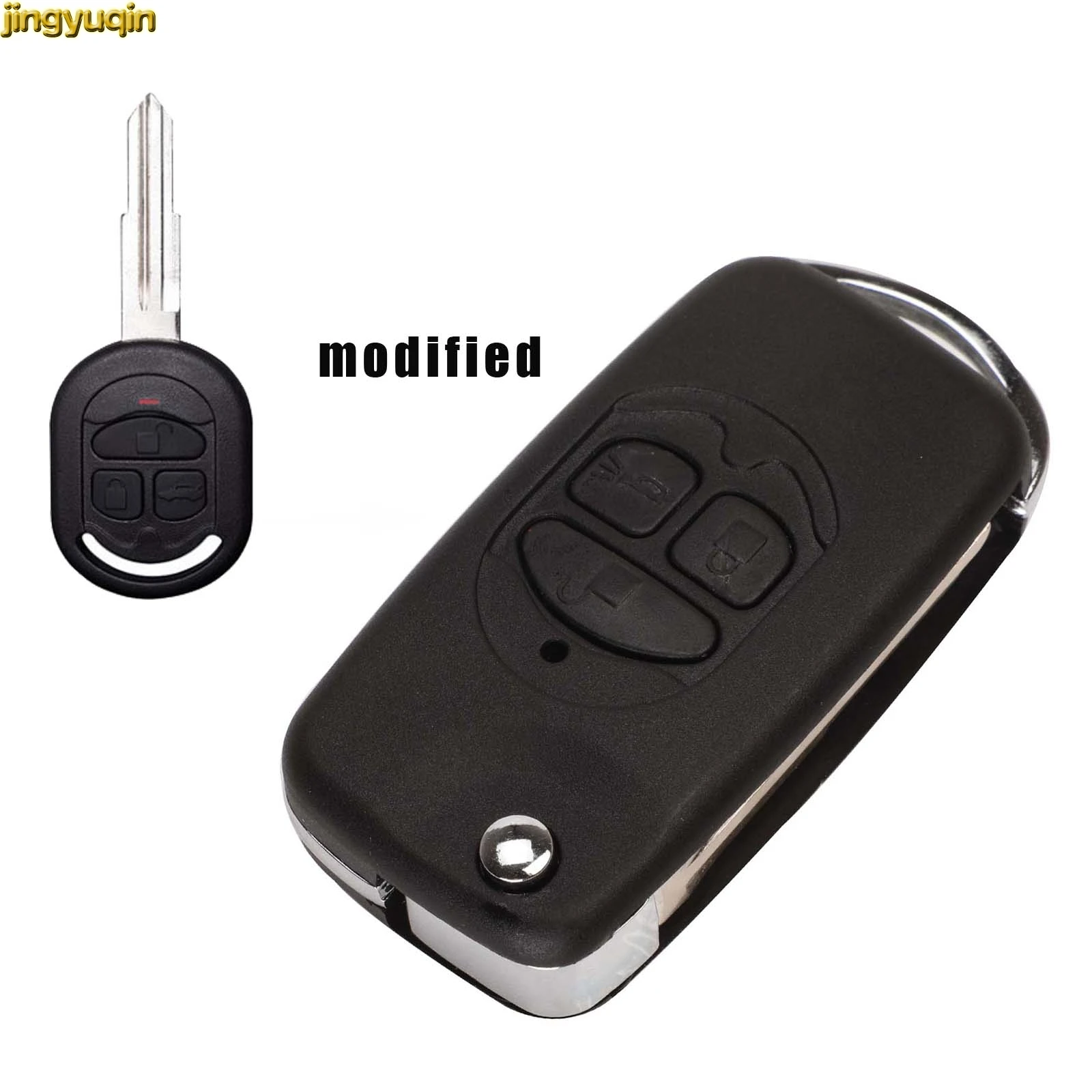 Jingyuqin Modified Flip Remote Car Key Shell for Chevrolet Lacetti Optra Nubira Vehicle Pocket Alarm 2005 2006 2007 2008 2009