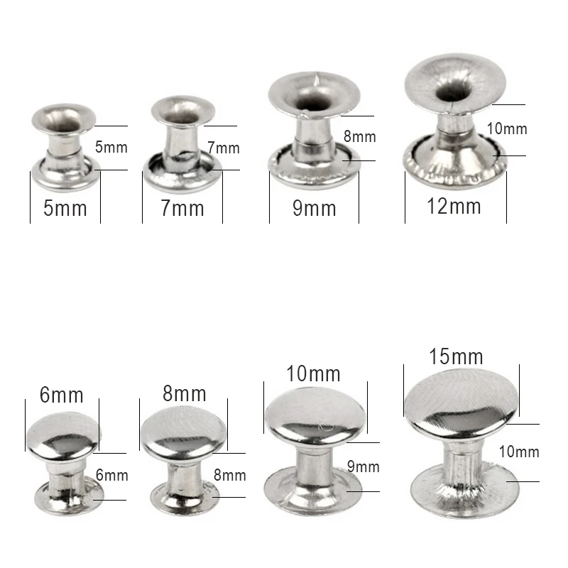5/6/7/8/9/10/12/15mm single-sided rivets Rivet installation Tool Clothing rivet accessories Button nail Sewing Luggage buckle
