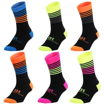 

Men's Bicycle Sport For Socks Summer Fashion Striped Deodorant Compression Socks Running Cycling Women Non-slip Colorful Socks