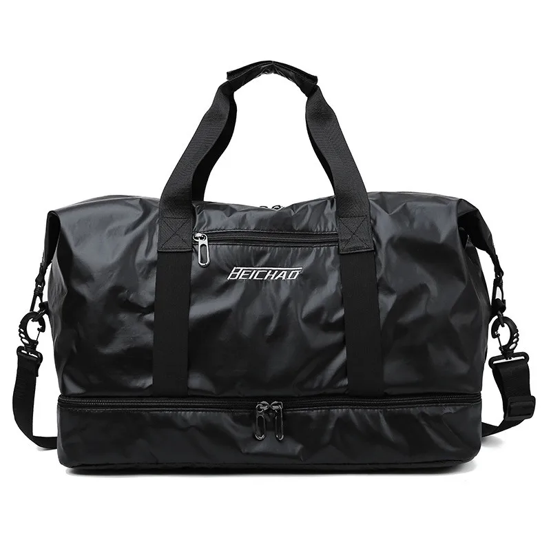 black Travel Bag Large Capacity Men Hand Luggage Travel Duffle Bags Weekend Bags Multifunctional Sport Bag Fitness Handbags Women bag - Цвет: black