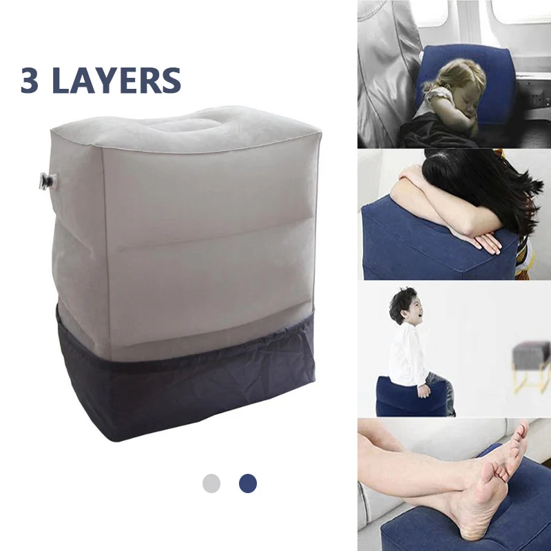 

Newest Hot Useful Inflatable Portable Travel Footrest Pillow Plane Train Kids Bed Foot Rest