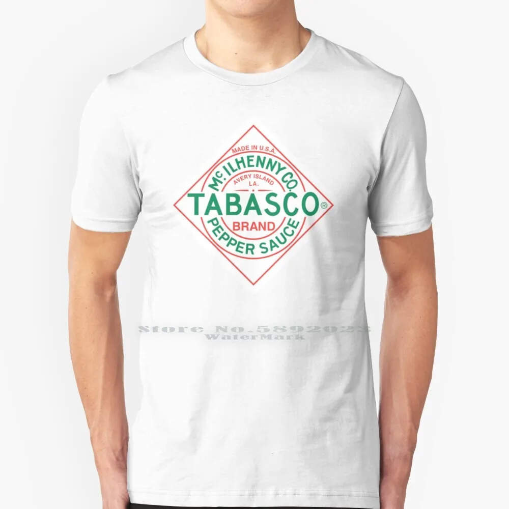 Tabasco Sauce T Shirt 100% Puro Cotone Big Size Tabasco Logo Funny Joke Meme Spicy Spice Pepper Food