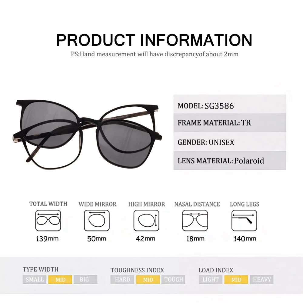 Настоящие модные эллиптические очки, Съемная оправа TR, дизайнерские солнцезащитные очки для мужчин и женщин, поляризационный светильник UV400