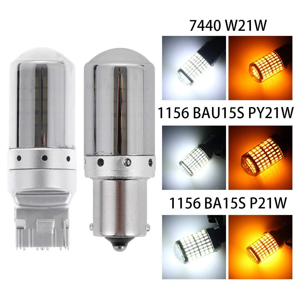 1 шт. 1156 BA15S P21w BAU15S PY21W T20 светодиодный 7440 W21W W21/5 Вт лампочки 3014 144smd автомобилей