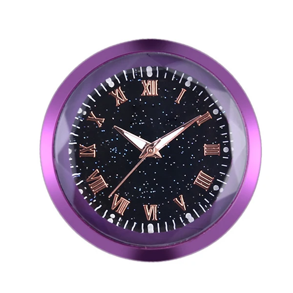 purple Мини-часы для автомобиля с крышкой из стекла Декоративные часы для автомобиля SUV NR - Название цвета: purple