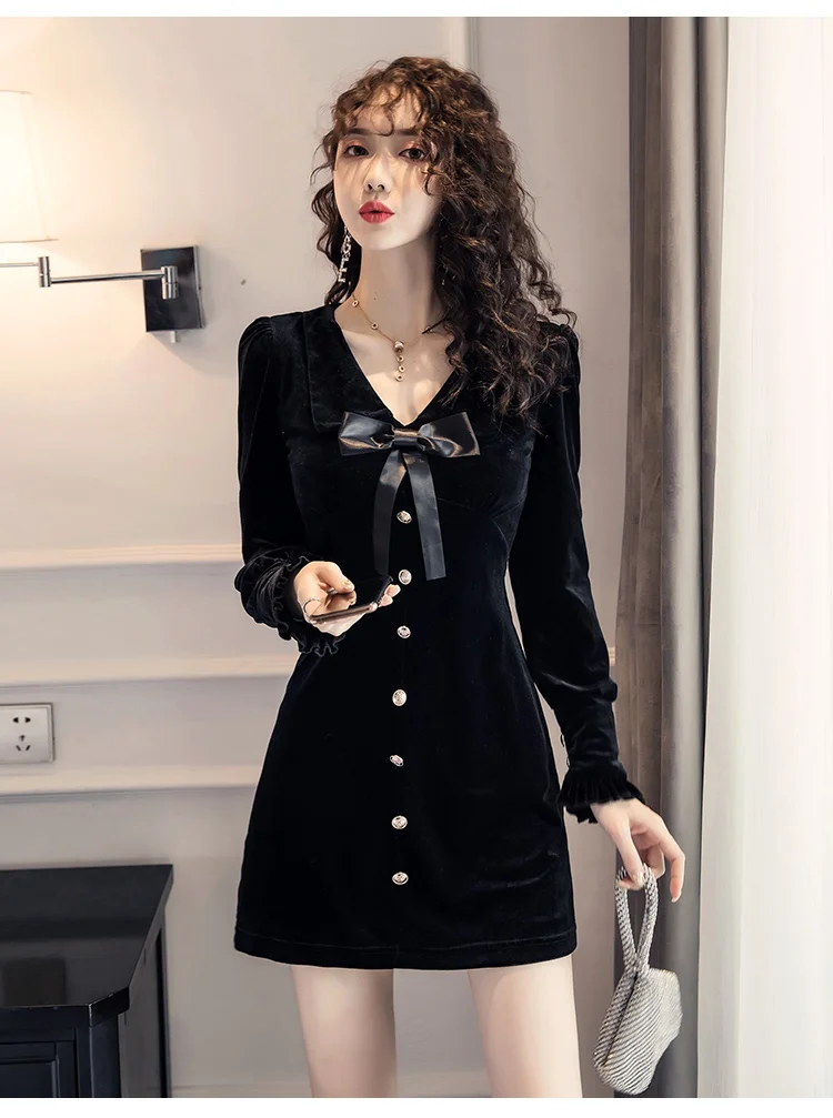 black velvet dress short