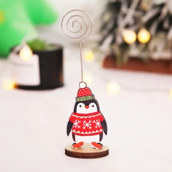 

4 Pcs Creative Christmas Card Holder Christmas Elements Message Folder Photo Clip Christmas Xmas Party Note Clip