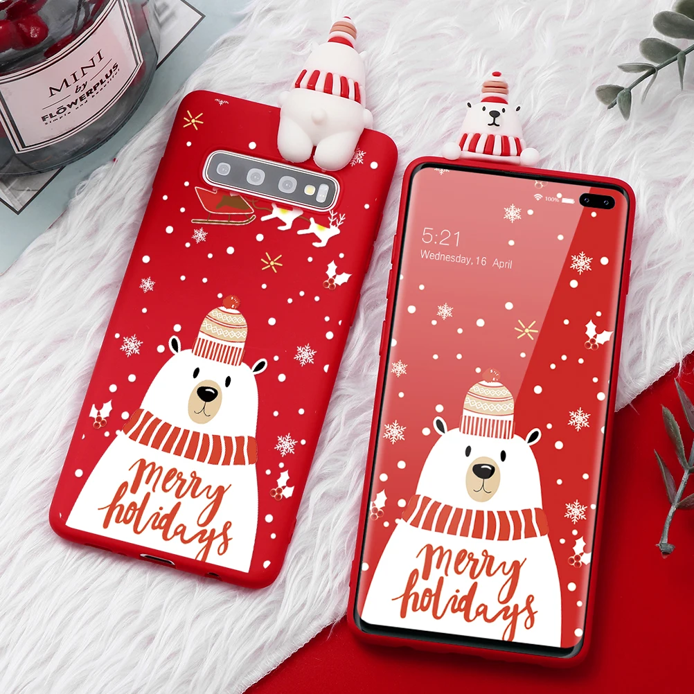 Счастливого Рождества Санта Клаус Олень чехол для samsung Galaxy Note 9 10 8 S10 S8 S9 плюс S10e S6 S7 край J7 J6 J4 Plus чехол