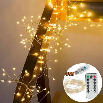 3M 5M Koperdraad 100/200 Led String Lights Voetzoeker Fairy Guirlande Licht Voor Kerst Venster Wedding Party Batterij operated