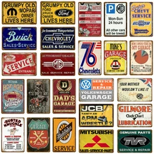 Hot Rod классический гараж металлические знаки мотор автомобиль грузовики автобус обслуживание ремонт Декор винтажный плакат на стену Наклейка декоративная пластина