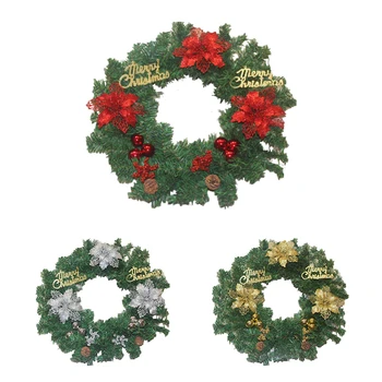 

Christmas Wreath Handmade Rattan Pendant Window Front Door Decoration Ornaments Artificial Wreath Christmas Decorations
