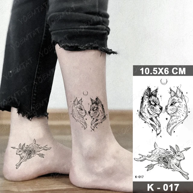 Waterproof Temporary Tattoo Sticker Small Simple Line Flower Flash Tatoo Cute Leaf Finger Wrist Fake Tatto For  Body Art Women 44-K017