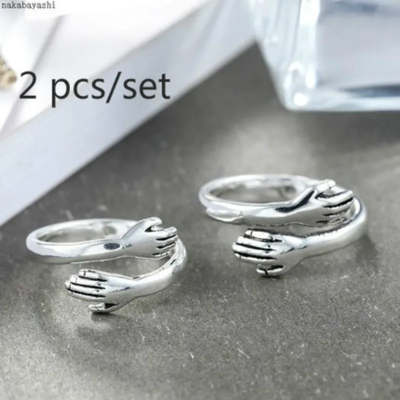 Open-Ring Jewelry Couple Hug Special-Gifts Anniversary Men Punk Creative Fashion Ladies