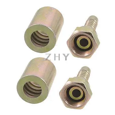 

2 Pcs Hydraulic Fittings 3/8" PT Thread Oil Pipe Connectors Hose Couplers
