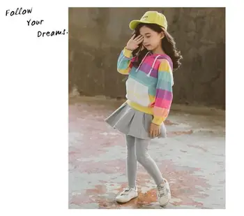 

Girls' suits 2020 new spring clothes big kids Korean two-piece sweater skirts