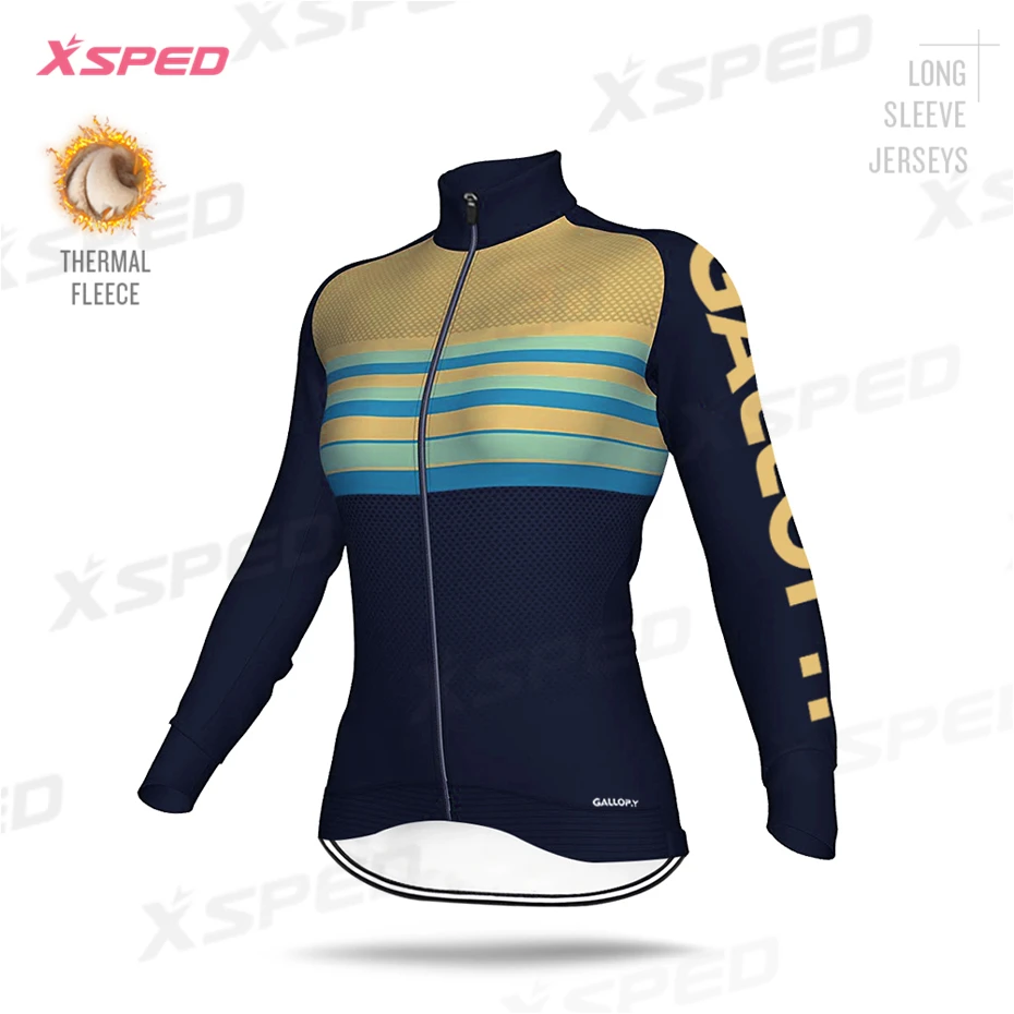 Новинка, женская зимняя одежда для велоспорта, Теплая Флисовая одежда, Джерси с длинным рукавом, женская модная униформа для шоссейного велосипеда, уличная теплая куртка - Цвет: Cycling Jerseys
