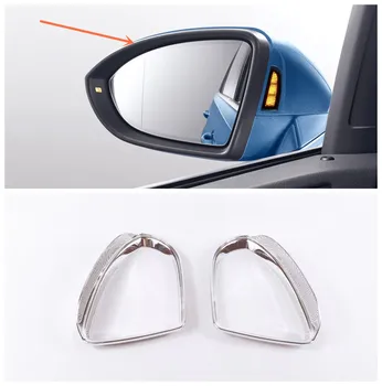 

2pcs ABS Plastic Car rearview mirror block rain eyebrow Cover Trim Car Stickers Styling Accessories For Touran 2016