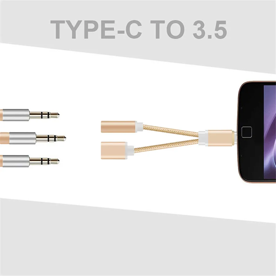 2 в 1 Usb-C до 3,5 мм Aux аудио кабель Разъем для наушников адаптер Usb type C Aux для huawei P30 mate 20 Oneplus 7 pro Xiaomi Mi 9 8