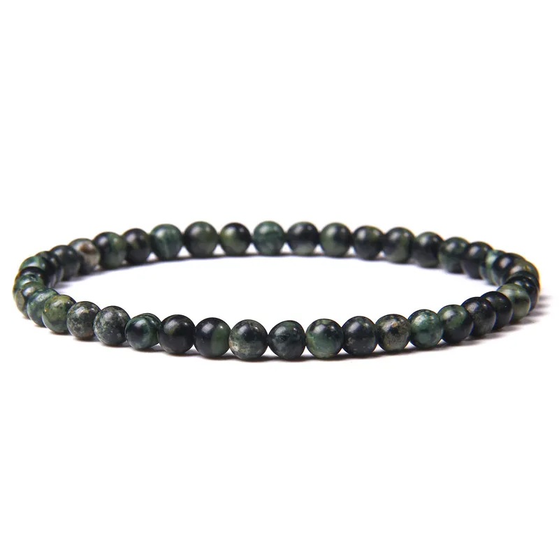 Chakra Energy Bracelet: Natural Agate & Onyx Beaded Stretch Jewelry