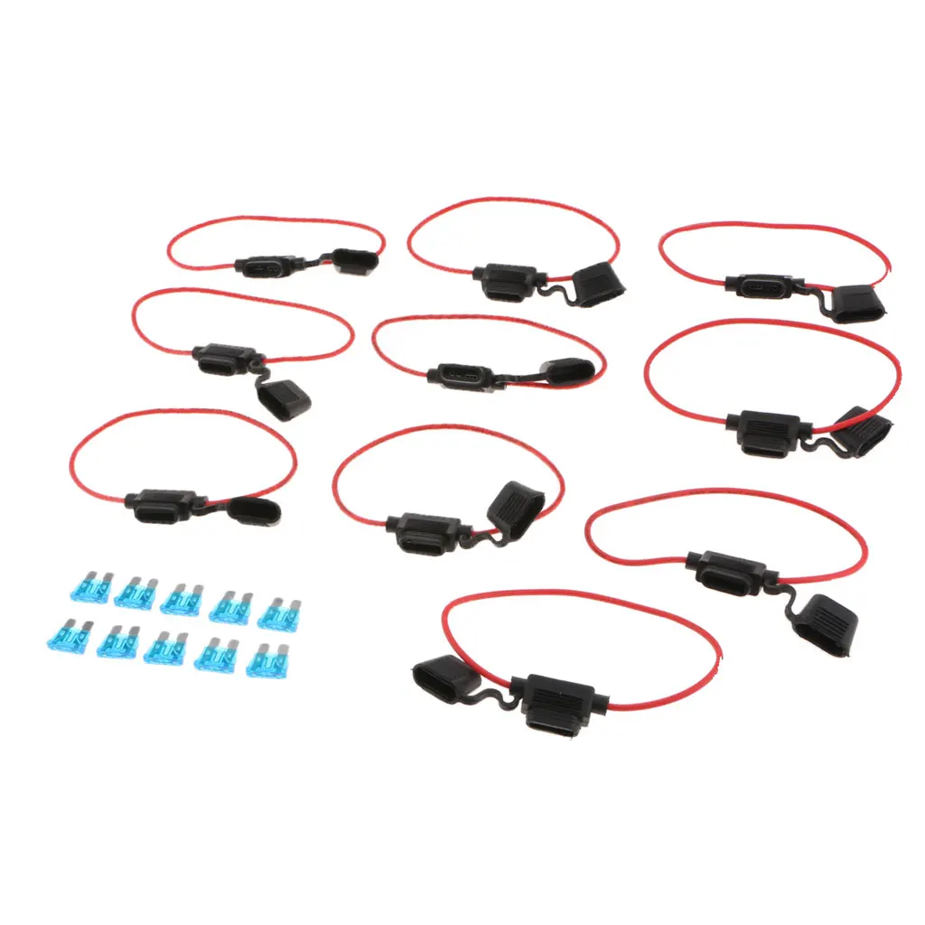 10x 15Amp Fuse Mini Adapter tap Dual Circuit Adapter Holder For Car Auto Truck