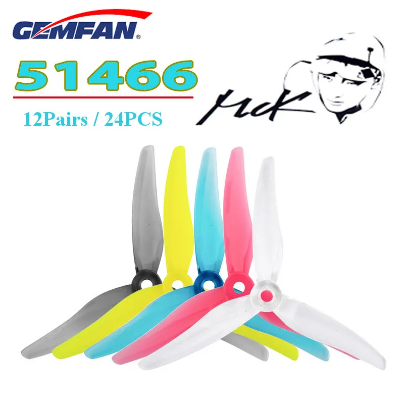 

4Pairs 8PCS Gemfan 51466 Hurricane 5 Inch Durable 3-Blade Propeller Support POPO for RC Drone FPV Racing