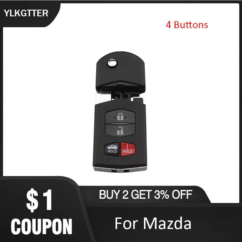 YLKGTTER 4/3 + 1 оболочка для автомобильного ключа с дистанционным управлением Mazda 3 5 6