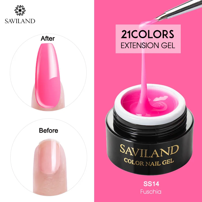 SS14 SAVILAND Радужный строительный гель для наращивания ногтей 21 цвет замачиваемый Блестящий желе УФ строительный Гель-лак Полупостоянный - Цвет: SS14